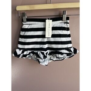 NWT Janie & Jack‎ Striped Ruffle Hem Short Black White Size 2T